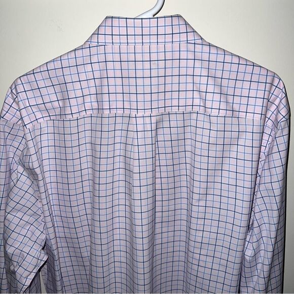 Jos. A. Bank Traveler Collection Wrinkle Free Pink and Blue Check Shirt - Picture 8 of 10